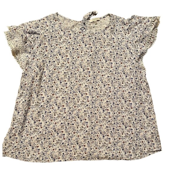 Bundle of 3 Tops Double Ruffle Flutter Short Sleeve Fairy Floral Womens Plus 2X - Picture 9 of 14